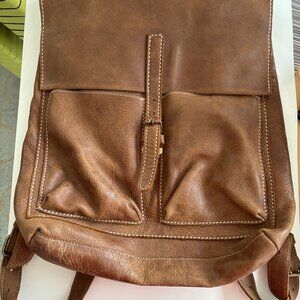 Roots Backpack Brown Leather Excellent Condition!